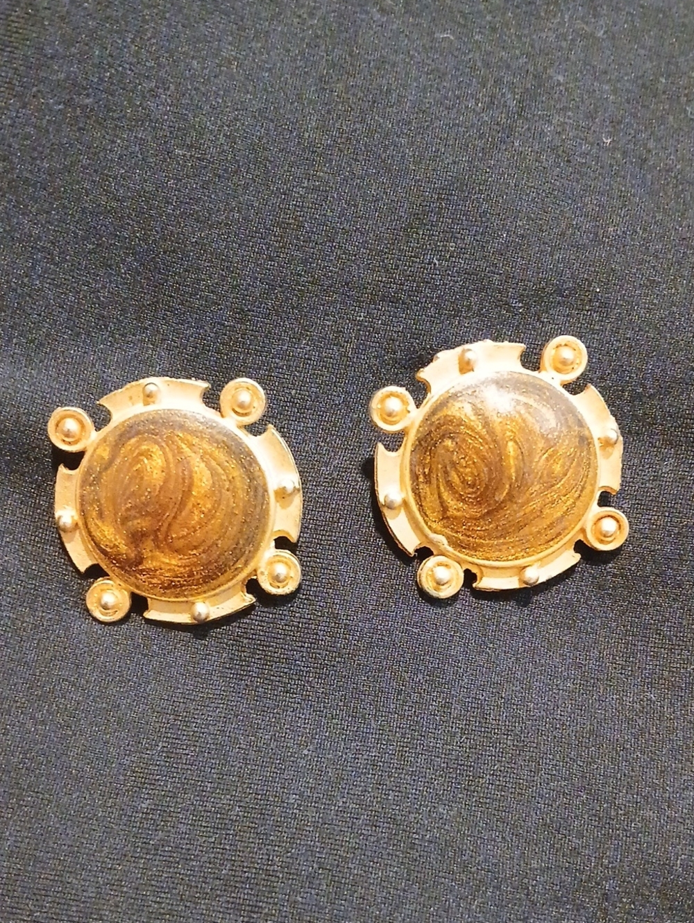 Gold Swirl Statement  Earrings